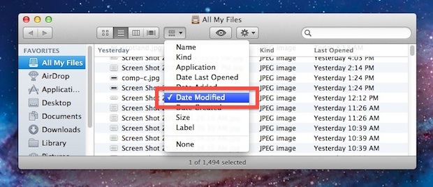 Найти файлы Yesterdays и работу в Mac OS X