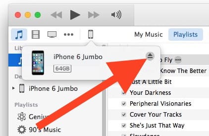 Извлечение iPhone с компьютера с iTunes