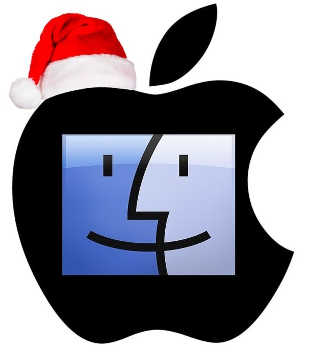 Логотип Apple Santa hat happy Mac