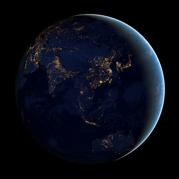 Земля ночью, Азия, НАСА обои