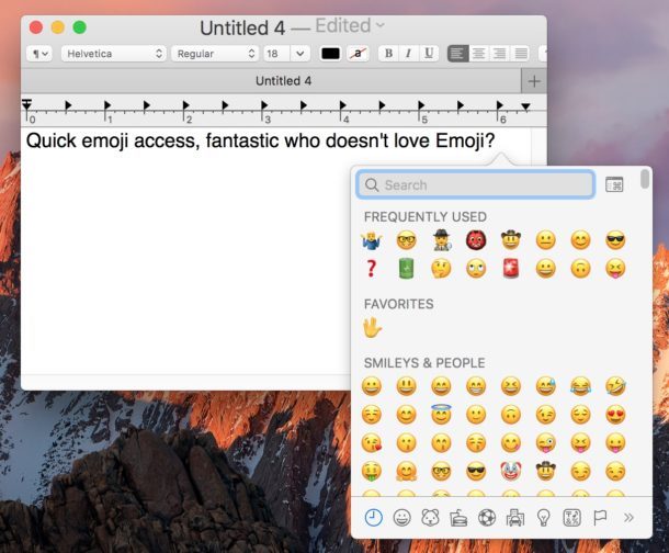 Быстрый доступ к Emoji