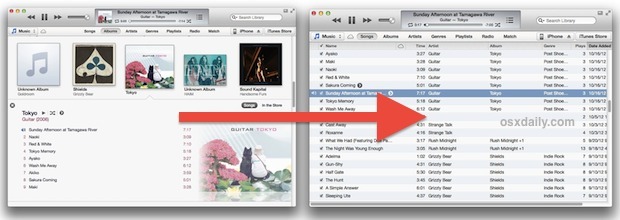 Изменение iTunes 11 UI Sorting