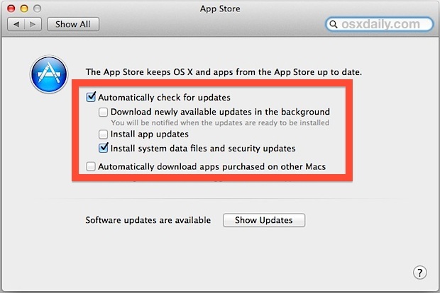 Автоматическое обновление приложений и систем в Mac OS X