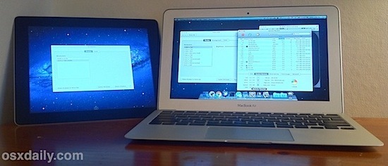 MacBook Air с iPad с использованием AirDisplay