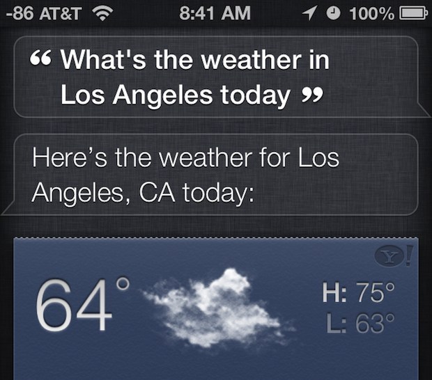 Получить прогноз погоды с Siri