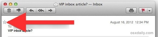 Отметьте отправителя как VIP, чтобы подчеркнуть их адрес электронной почты.