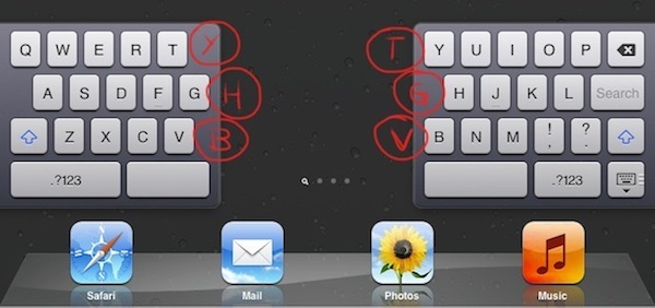 Скрытые ключи в клавиатуре с iPad-клавиатурой
