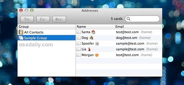 Панель быстрого доступа в приложении Mail для OS X