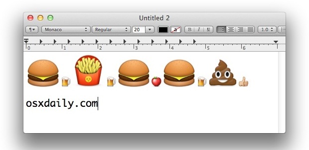 Как получить доступ, использовать и ввести Emoji в Mac OS X