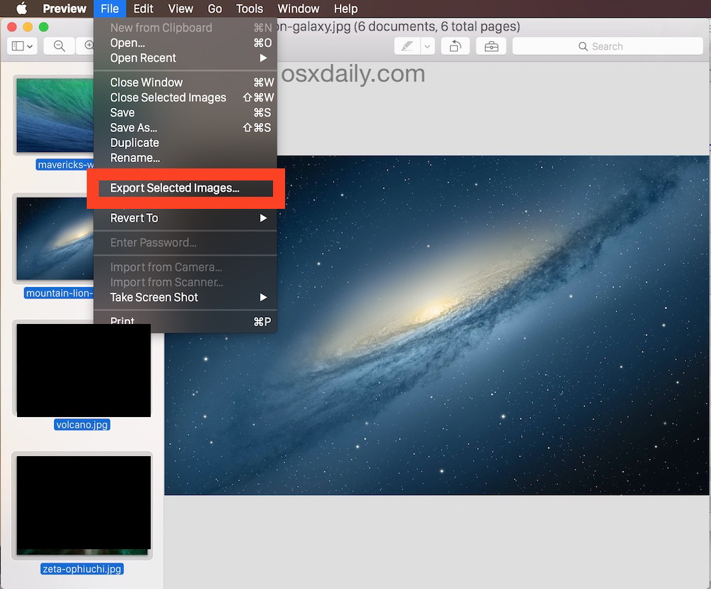 Пакетное преобразование форматов файлов изображений в Mac OS X с предварительным просмотром
