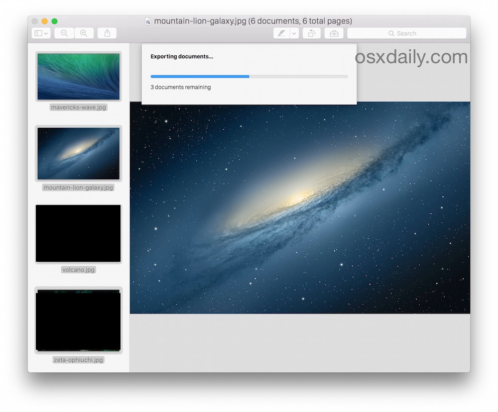 Пакетная конвертация изображений в режиме предварительного просмотра в Mac OS X