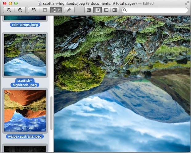 Пакетное вращение группы изображений с помощью Preview for Mac OS X