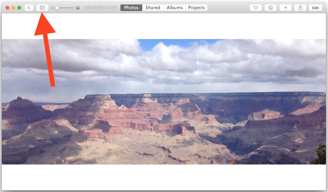 Доступ к объекту Split View in Photos для Mac OS X