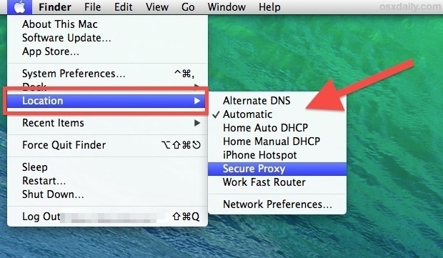 Быстрое переключение локальных сетей в Mac OS X из строки меню