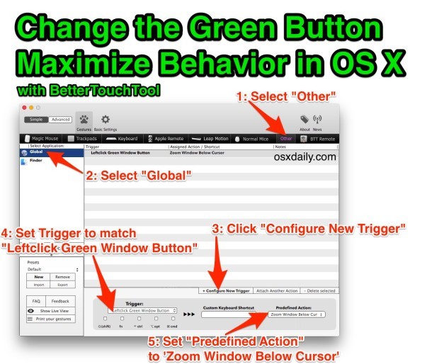 Изменение кнопки «Зеленая кнопка» Максимальное поведение в OS X