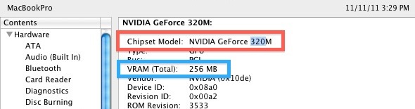 Проверьте информацию о Mac GPU