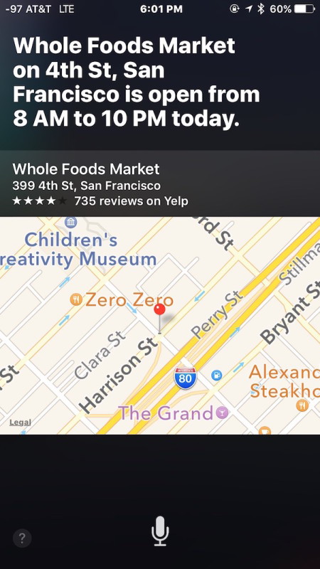 Найдите, как поздно магазин открыт с Siri