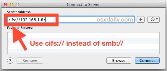 Подключение к SMB NAS-ресурсам в OS X Mavericks