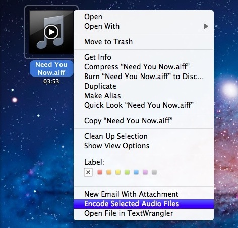 Преобразование аудио в M4A в Mac OS X