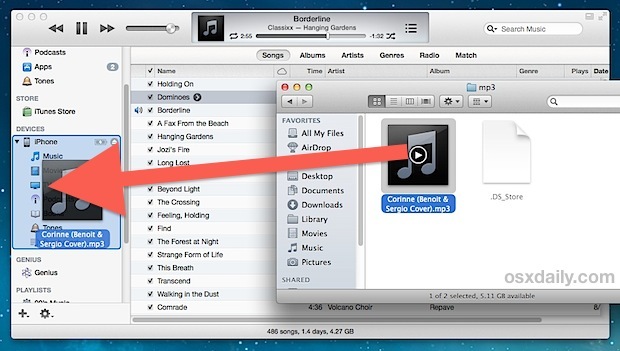 Скопируйте песню на iPhone / iPod без добавления в медиатеку iTunes