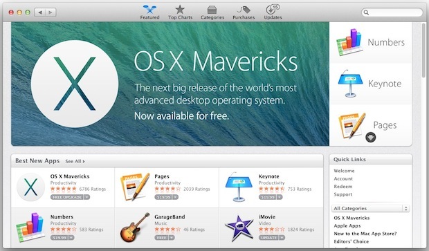 Загрузите Mavericks из Mac App Store