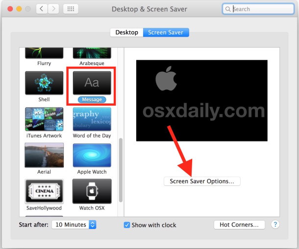 Пользовательское экранное сообщение в Mac OS X