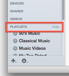Скрыть плейлисты, гений, общие элементы и т. Д. На боковой панели iTunes