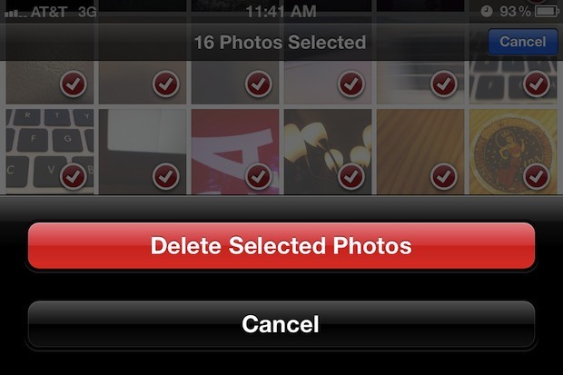 Удалить все фотографии прямо с iPhone