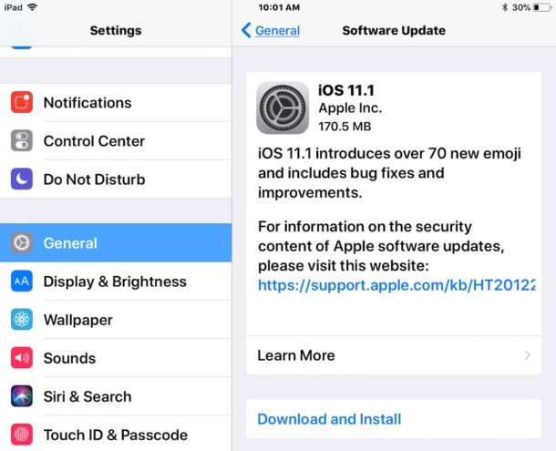 Обновление для iOS 11.1