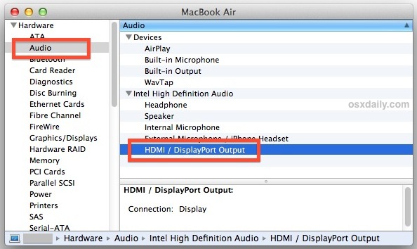 Как узнать, поддерживает ли Mac аудио выход HDMI