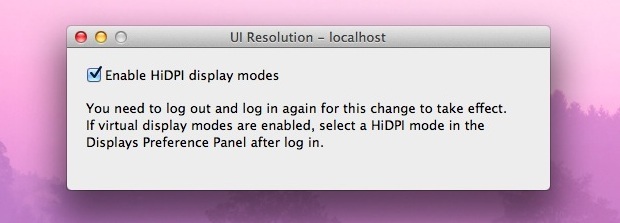 Включить разрешения HiDPI в OS X Lion