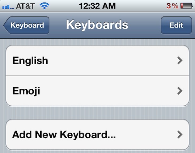 Добавить Emoji Keyboard в iPhone