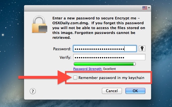 Настройка защиты паролем для зашифрованной папки в Mac OS X