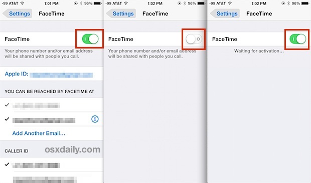 Перезапустить Facetime в iOS