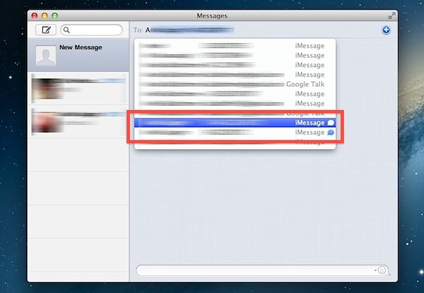 Откройте iMessage пользователей в Mac OS X