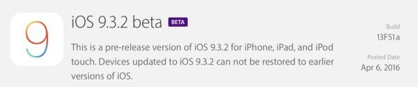 iOS 9.3.2 beta 1