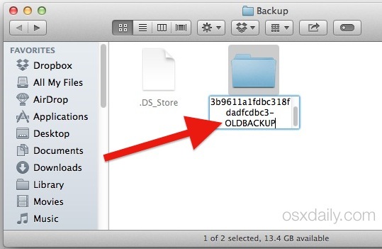 Переименуйте резервный файл iOS, чтобы исправить ошибку резервного копирования iTunes