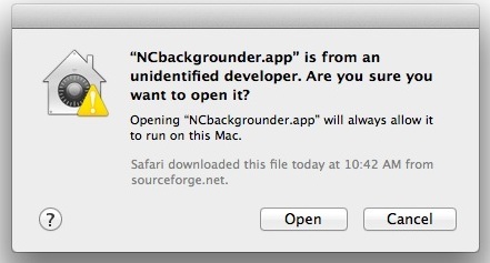 Временно обойти сообщение App Cant Be Opened в Mac OS X