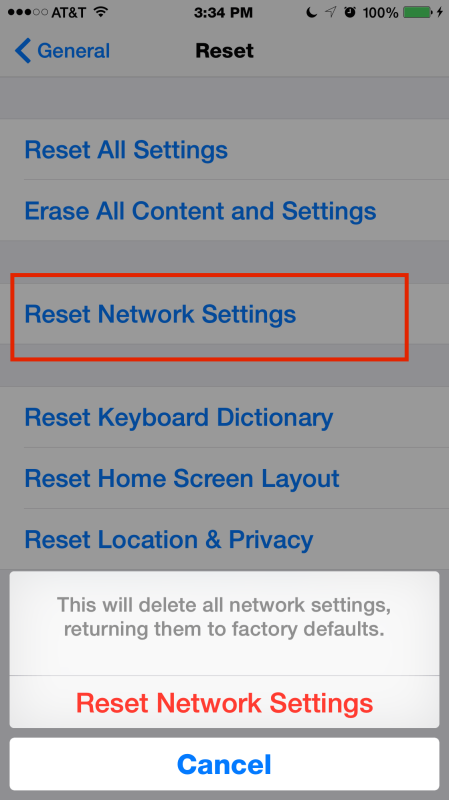 Сброс настроек сети в iOS для устранения ошибок iMessage и сетевых проблем
