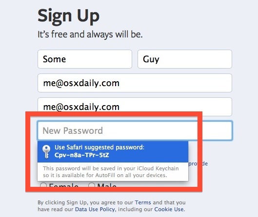 Safari сгенерировал пароль для iCloud Keychain