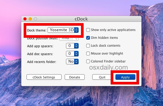 Сделайте Mac OS X Dock 3D снова в OS X Yosemite