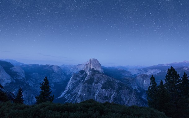 OS X El Capitan Glacier Point просмотр ночного времени