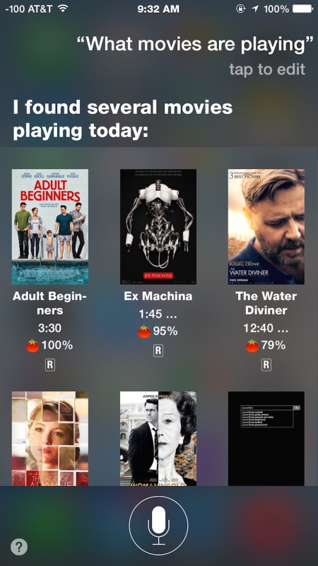 Узнайте, какие фильмы играют с Siri