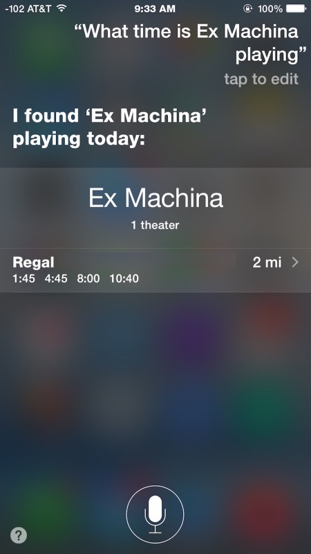 Какое время играет конкретный фильм с Siri