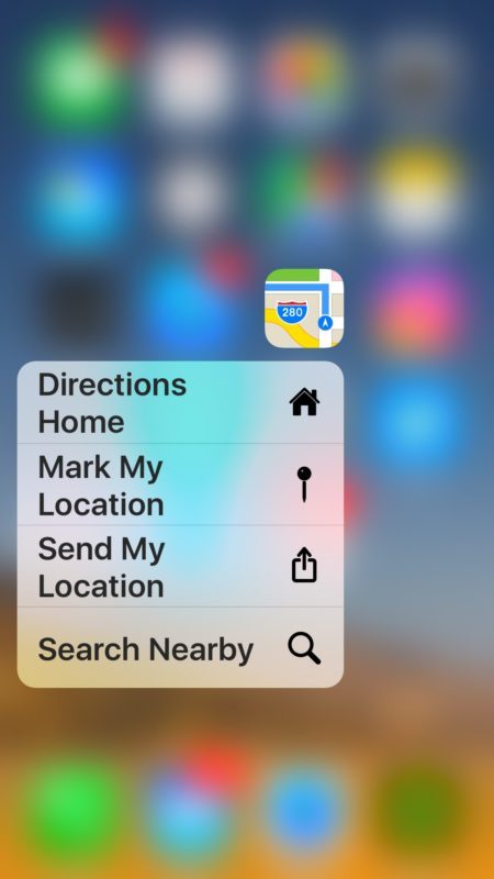 Проложить маршрут домой с помощью 3D Touch iPhone