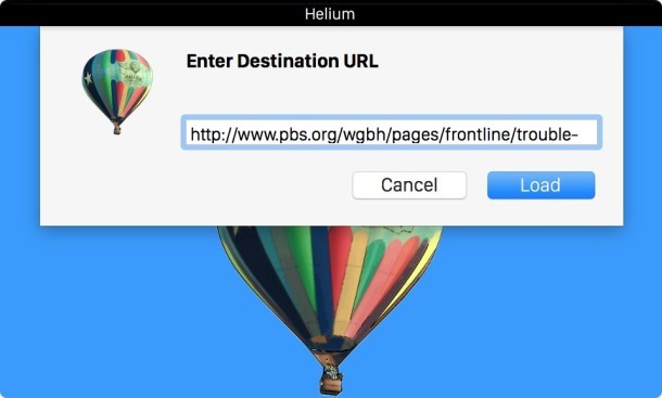 URL канала для приложения Helium в OS X для видео PIP