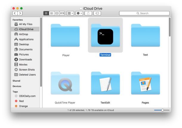 Терминал для iOS через iCloud Drive на Mac