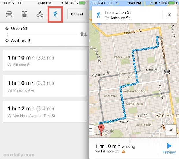 Прогулки в Картах Google
