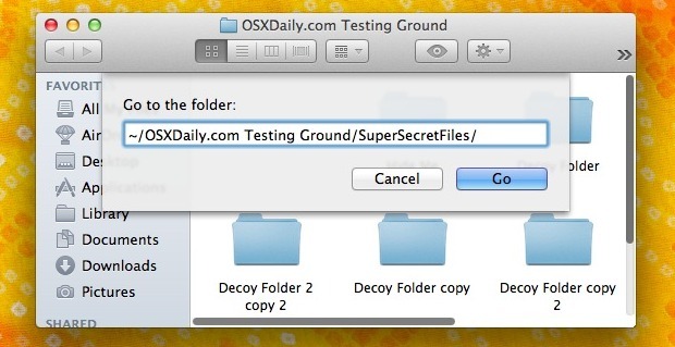 Доступ к скрытым папкам в Mac OS X