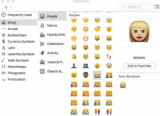 Выберите разнообразную Emoji в Mac OS X GIF анимации